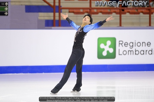 2013-03-03 Milano - World Junior Figure Skating Championships 0600 Shotaro Omori USA